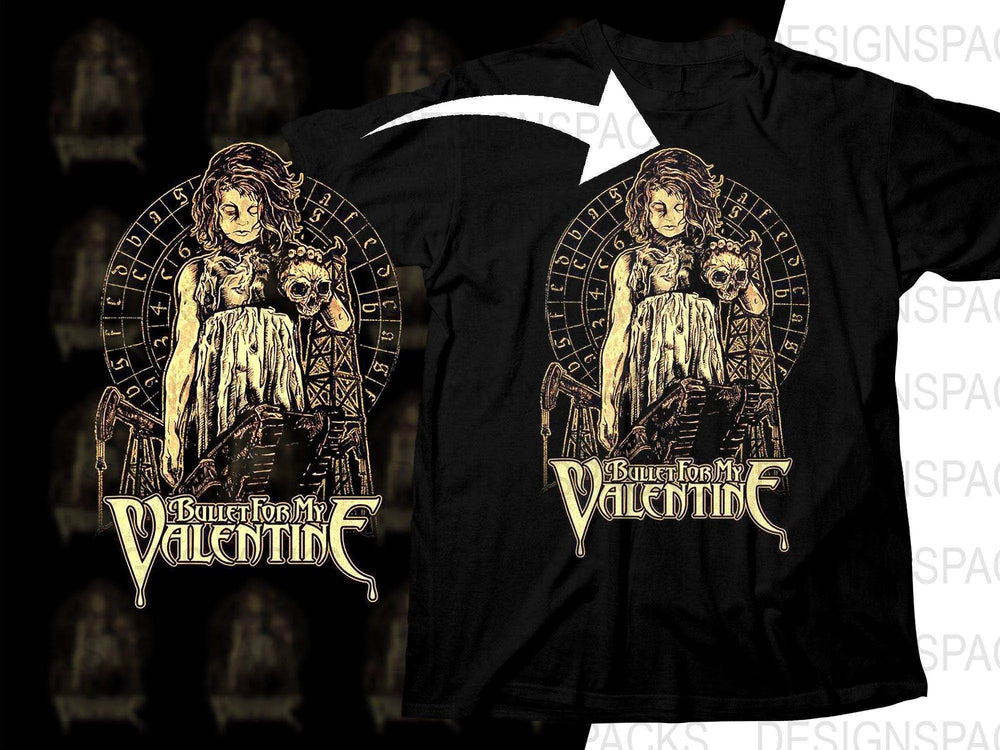 Bullet For My Valentine Rock Band Design Graphic Png Halftone Digital Download