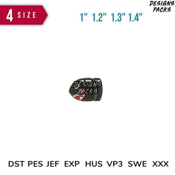 Embroidery design in 4 sizes (1"-1.4") for DST, PES, JEF formats, print-ready for apparel and crafts.