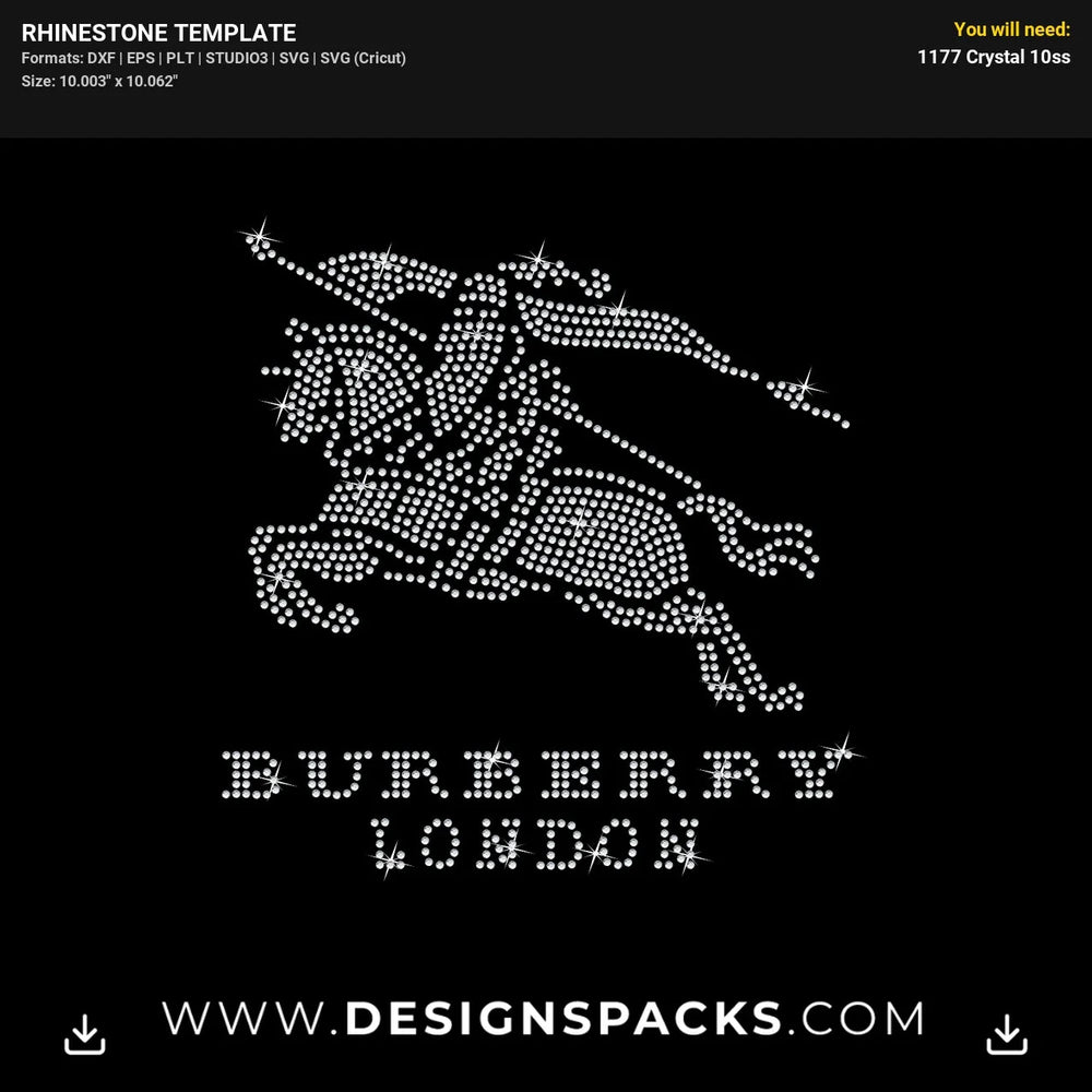 Burberry Londo Rhinestone Digital Template
