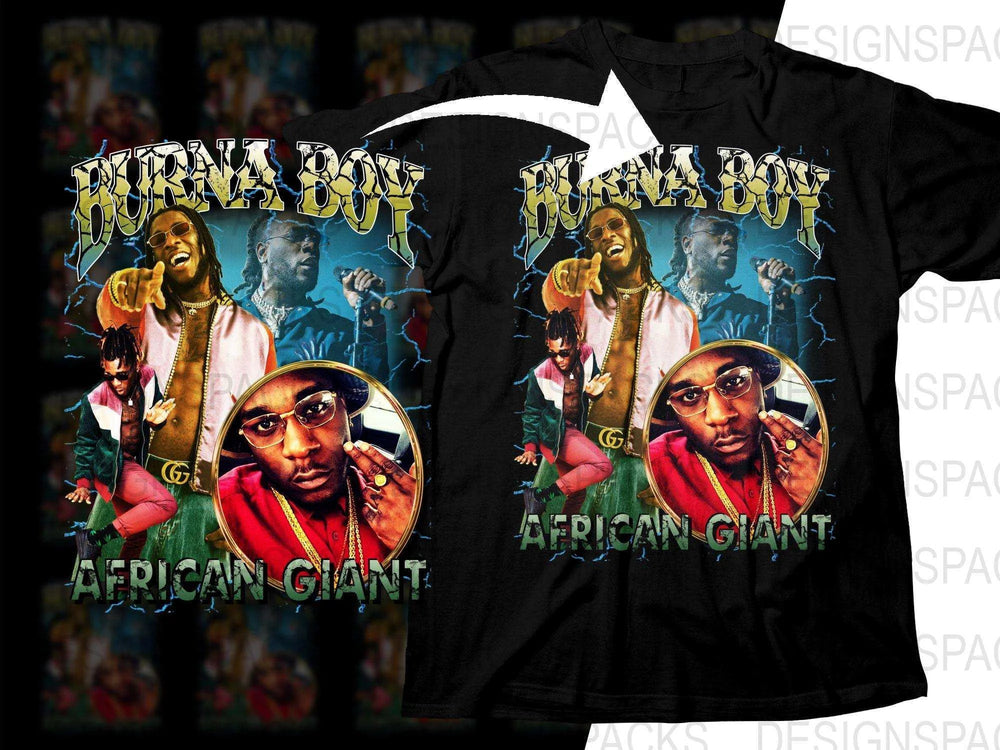 Burna Boy African Giant Graphic Print Png Digital Download