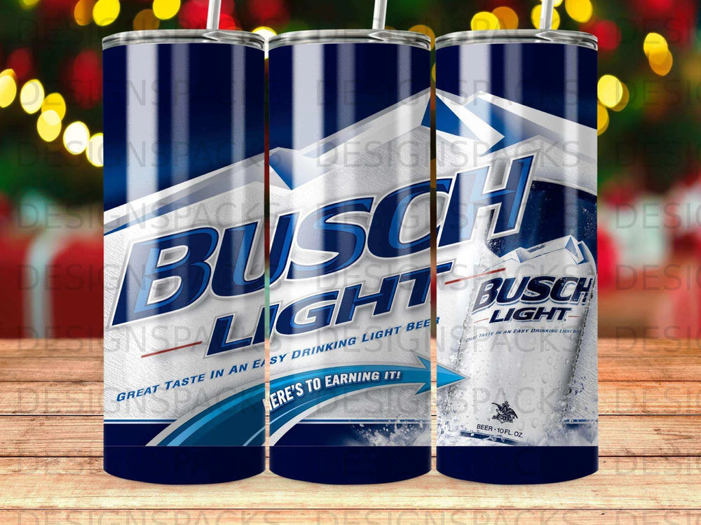 Busch Light Here's To Earning It Tumbler Digital Wrap Design