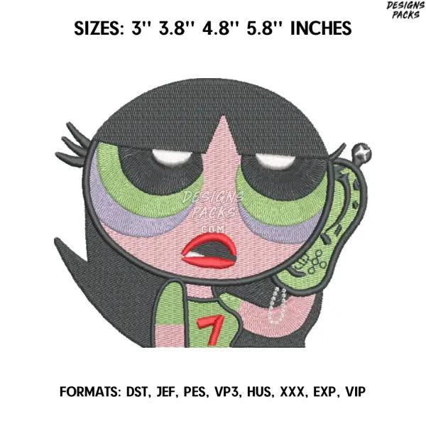 Buttercup Embroidery Design File, The Powerpuff Girls Embroidery Design,