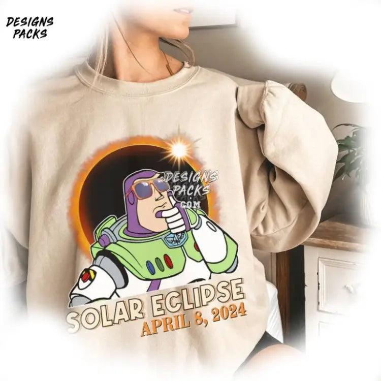 Buzz Lightyear Solar Eclipse 2024 Cartoon Png Design