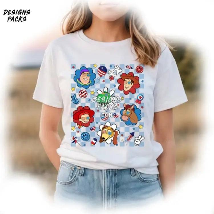 Buzz Lightyear & Woody American Patriotic Cartoon Toy Story 4Th Of July Png Design
