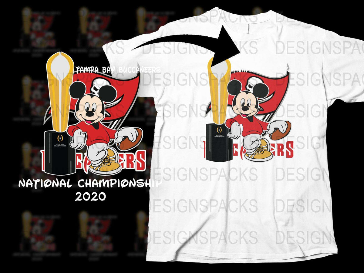Tampa Bay Buccaneers Mickey Mouse T-Shirt, National Championship 2020, Sports Fan Apparel, Collectible Disney Tee