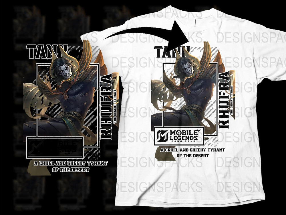 Mobile Legends Khufra T-Shirt, Gamer Graphic Tee, Men's and Women's Sizes, Unique Gaming Apparel, Cool Character Design