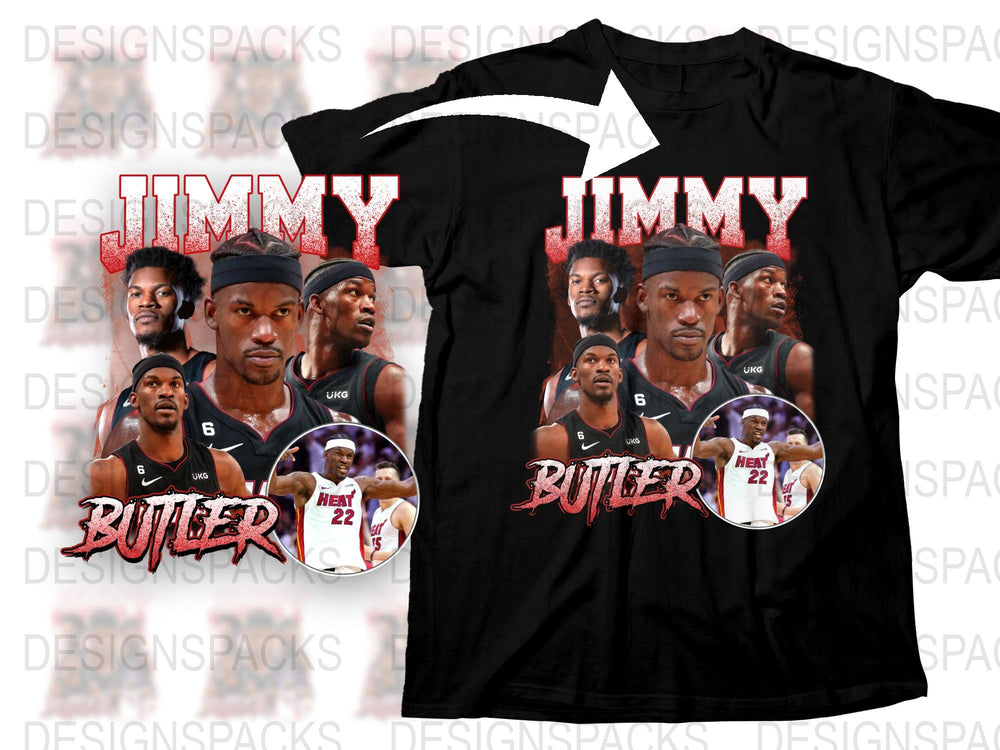 Jimmy Butler Fan T-Shirt, Miami Heat Basketball Player Graphic Tee, Sports Apparel, Collectible Memorabilia, Gift for Fans
