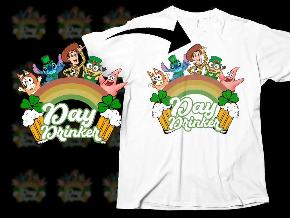 Cartoon Friends Rainbow Shamrocks Beer Day Drinker product type