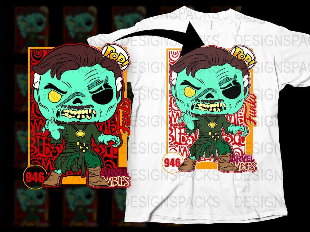 Zombie Superhero T-Shirt, Comic Character Graphic Tee, Men's Casual Wear, Cotton Fabric, Unique Fan Merchandise