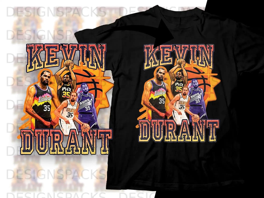 Kevin Durant 35 Suns jersey with team logo and "Durant" text.