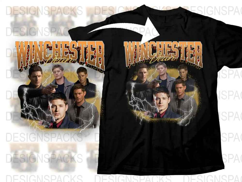 Winchester TV Show T-Shirt, Supernatural Fan Merchandise, Collector Tee, Unisex Black Shirt with Graphic Print