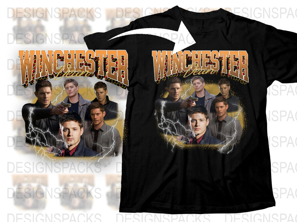 Winchester TV Show T-Shirt, Supernatural Fan Merchandise, Collector Tee, Unisex Black Shirt with Graphic Print