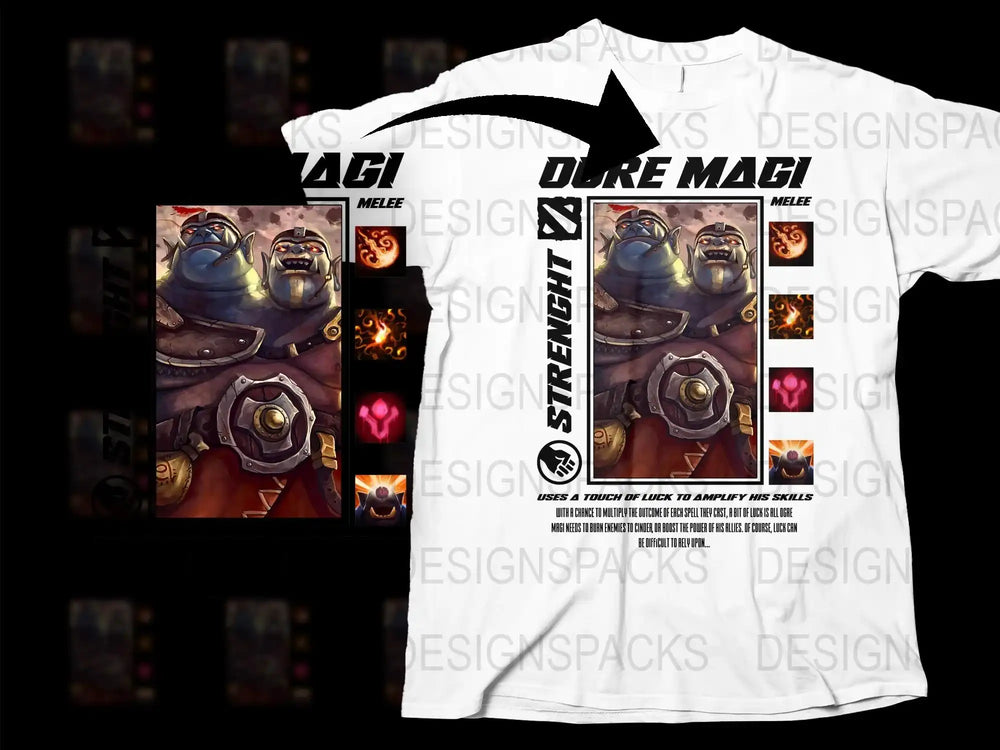 Fantasy Ogre Mage T-Shirt, Gaming Graphic Tee, Colorful Artist Design, Unique Geek Apparel