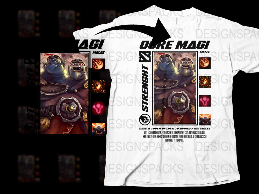 Fantasy Ogre Mage T-Shirt, Gaming Graphic Tee, Colorful Artist Design, Unique Geek Apparel