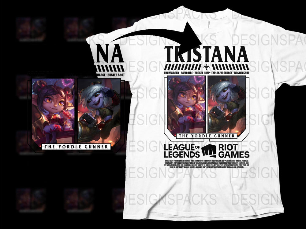 League of Legends Tristana Yordle Gunner Graphic T-Shirt, Gamer Apparel, Cool Gaming Tee