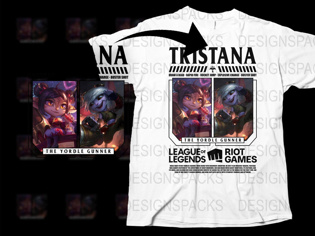 League of Legends Tristana Yordle Gunner Graphic T-Shirt, Gamer Apparel, Cool Gaming Tee