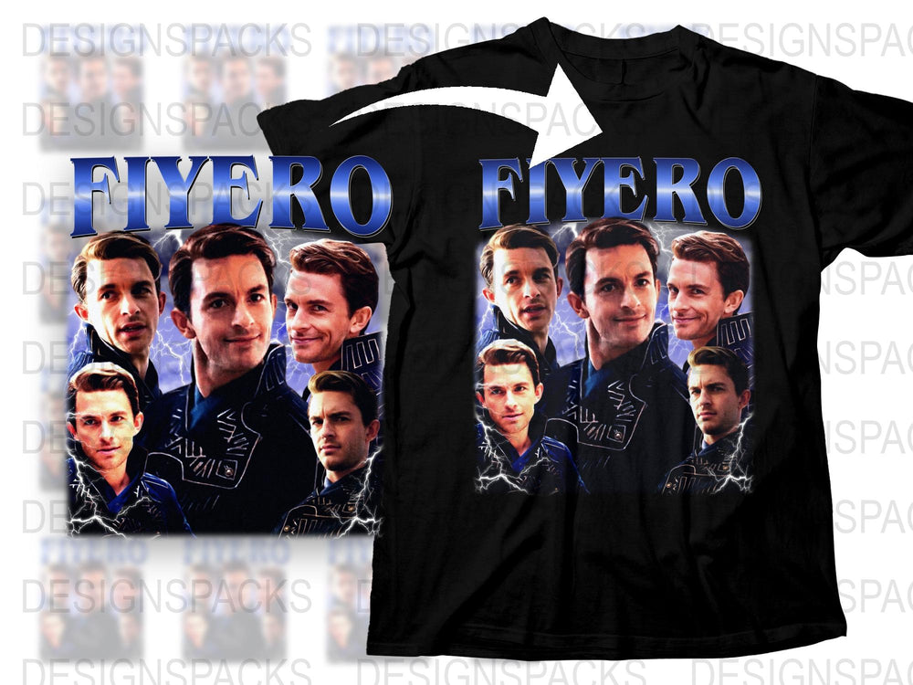 Men's Fan Art T-Shirt, Multiple Faces Graphic Tee, Unique Celebrity Inspired Design, Casual Wear