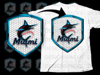 Load image into Gallery viewer, Miami Marlin Baseball Logo Design T-Shirt
