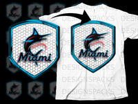 Load image into Gallery viewer, Miami Marlin Baseball Logo Design T-Shirt
