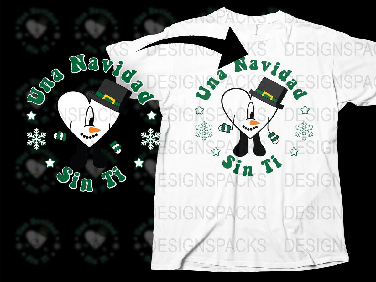 Una Navidad Sin Ti T-Shirt, Festive Holiday Tee, Snowman Graphic, Unisex Christmas Shirt