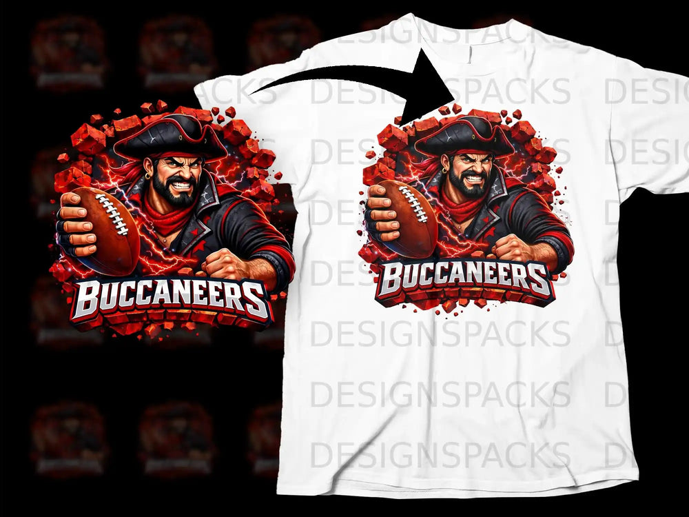 Buccaneers Football Pirate Graphic Fan T-shirt