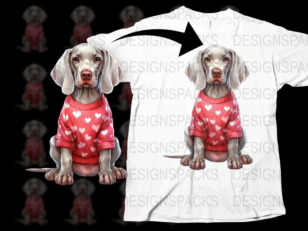 Cute Dog T-Shirt with Hearts, Valentine Pet Lover Gift, Animal Print Graphic Tee, Unisex Fashion Top
