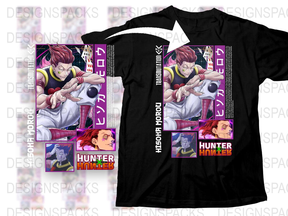 Hunter Anime Graphic T-Shirt, Colorful Hisoka Design Tee, Unisex Manga Fan Apparel, Gift for Anime Lovers