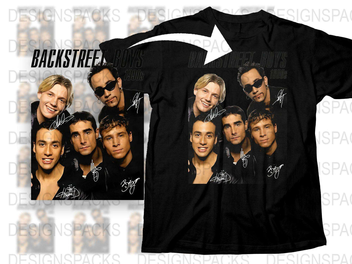 Vintage Boy Band Black T-Shirt, 90s Pop Music Group Graphic Tee, Collectible Fan Merchandise, Retro Style Clothing