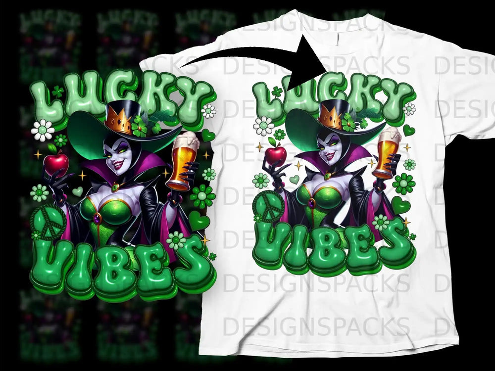 Lucky Vibes Evil Queen St Patrick Clover Green product type