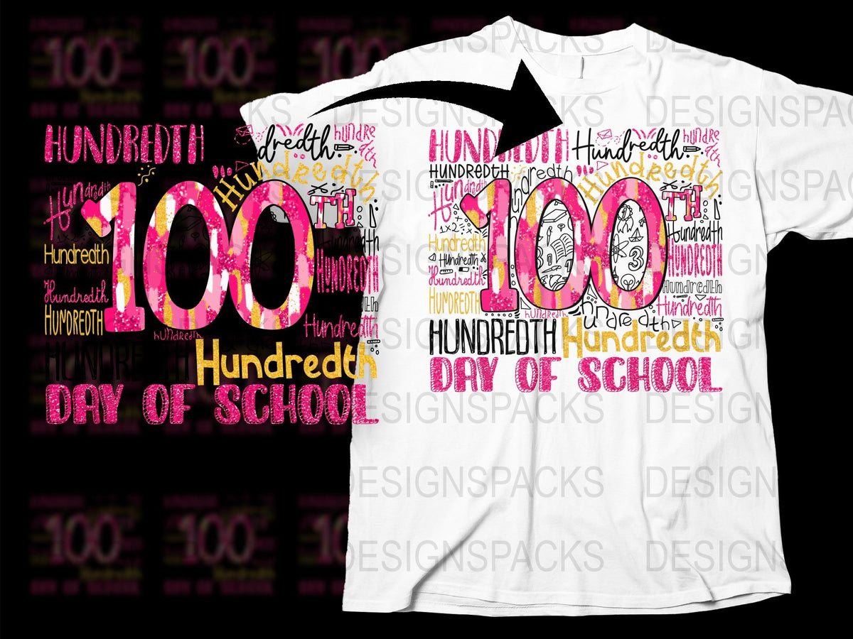 Colorful 100th Day of School T-Shirt, Kids' Celebration Tee, Graphic Print School Event Shirt, Teacher Gift Idea