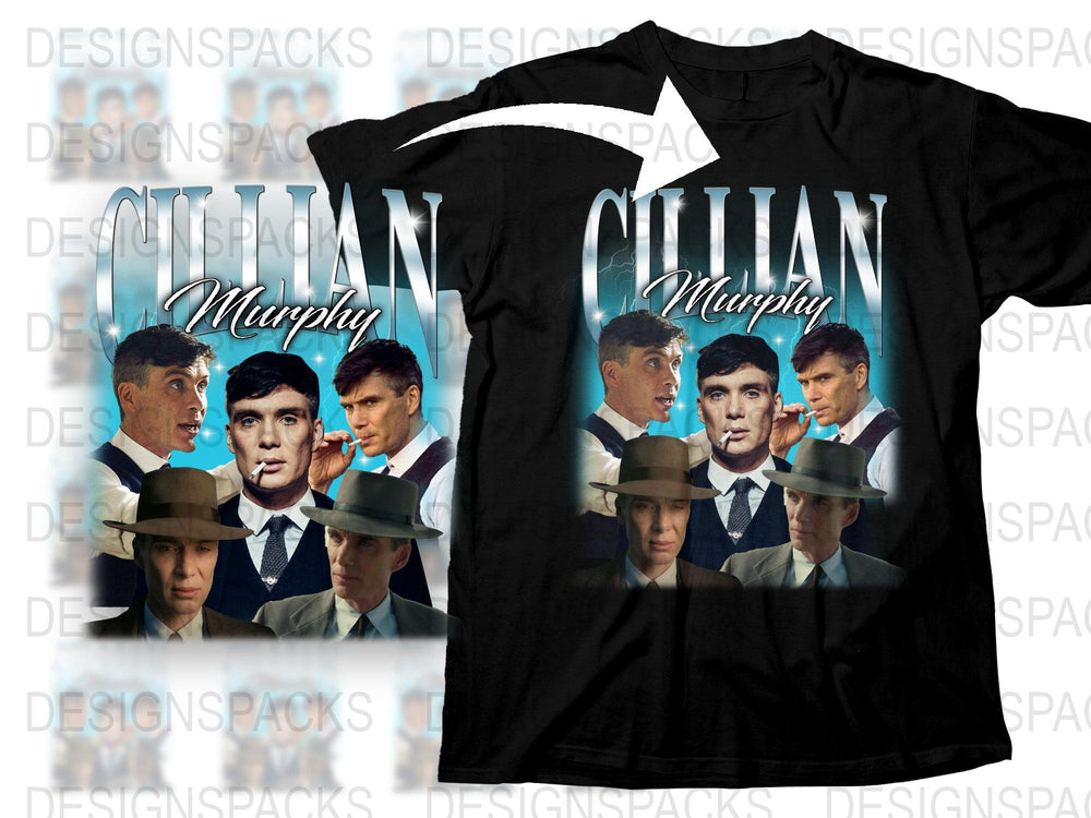 Cillian Murphy Fan Art T-Shirt, Multiple Poses Graphic Tee, Celebrity Actor Tribute Shirt, Unique Gift Idea