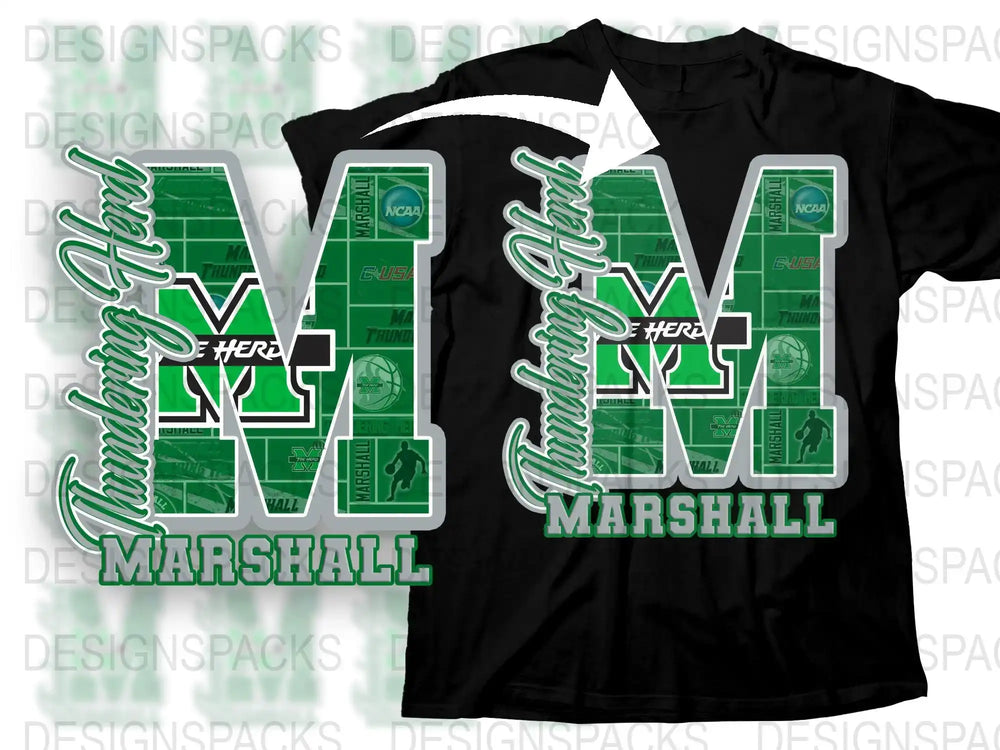 Marshall University T-Shirt, Thundering Herd Graphic Tee, College Sports Apparel