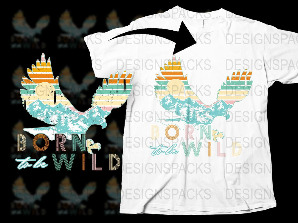 Born to be Wild T-Shirt, Boho Kids Tee, Colorful Feather Design, Nature Inspired, Youth Casual Wear