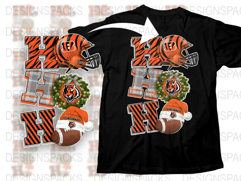 Cincinnati Football T-Shirt, Tiger Mascot Graphic Tee, Black Orange Sports Apparel, Men's Casual Wear