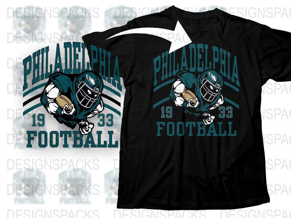 Philadelphia Football Vintage T-Shirt, Retro Sports Tee, 1933 Graphic Design, Men's Fashion