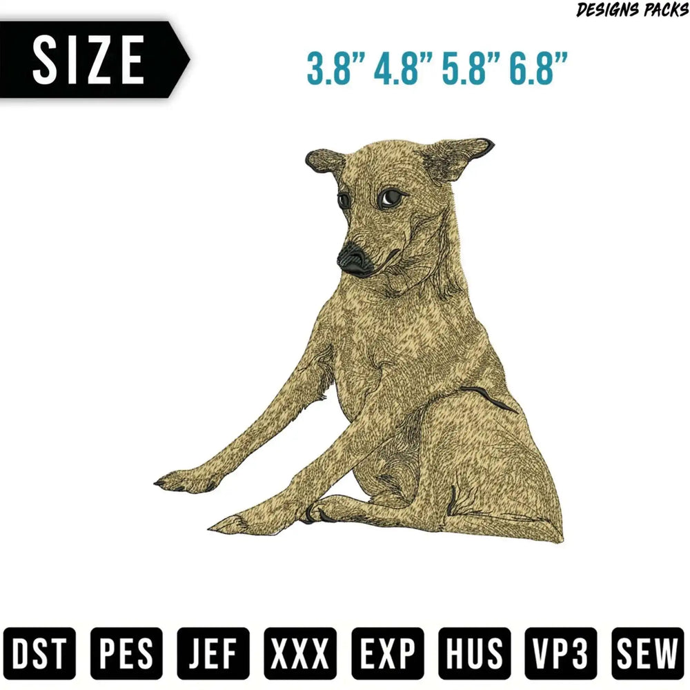 Tan dog sitting, with size and file format options.