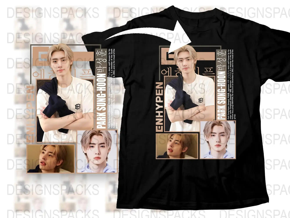 K-Pop Band Graphic T-Shirt, Casual Fan Merch, Unisex Cotton Tee, Music Pop Culture Apparel, Stylish Comfortable Fit, Trendy Design