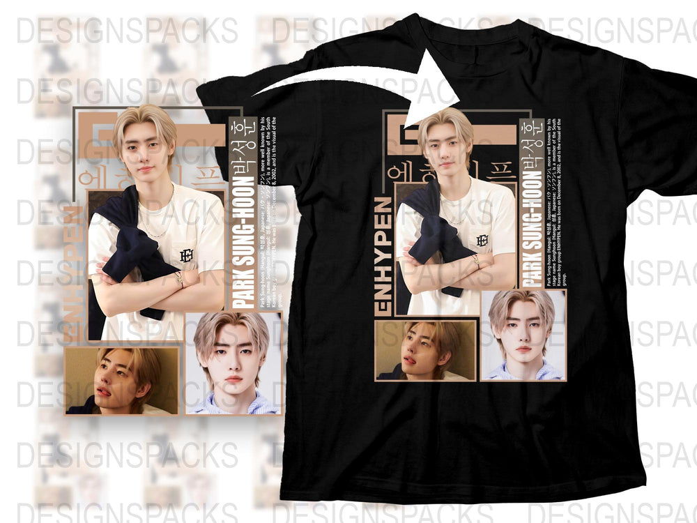K-Pop Band Graphic T-Shirt, Casual Fan Merch, Unisex Cotton Tee, Music Pop Culture Apparel, Stylish Comfortable Fit, Trendy Design