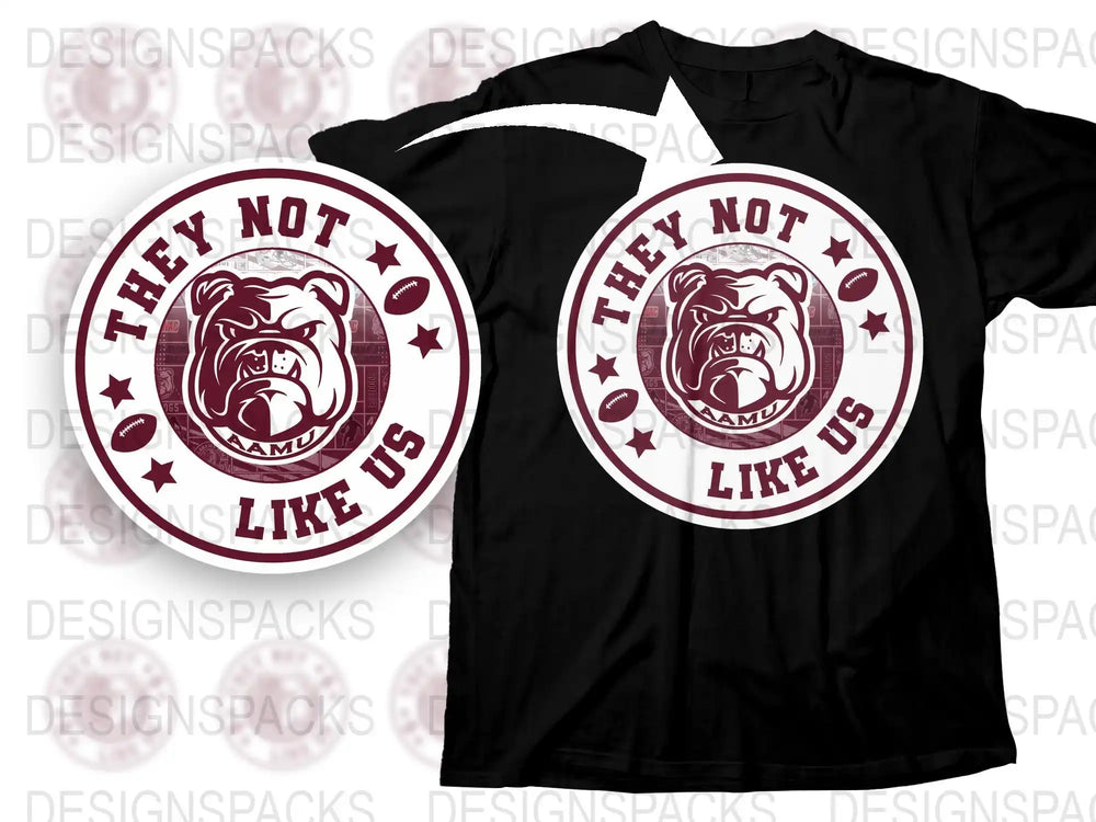 Bulldog Graphic T-Shirt, 'They Not Like Us' Slogan, Vintage Circle Logo, Unisex Black Tee