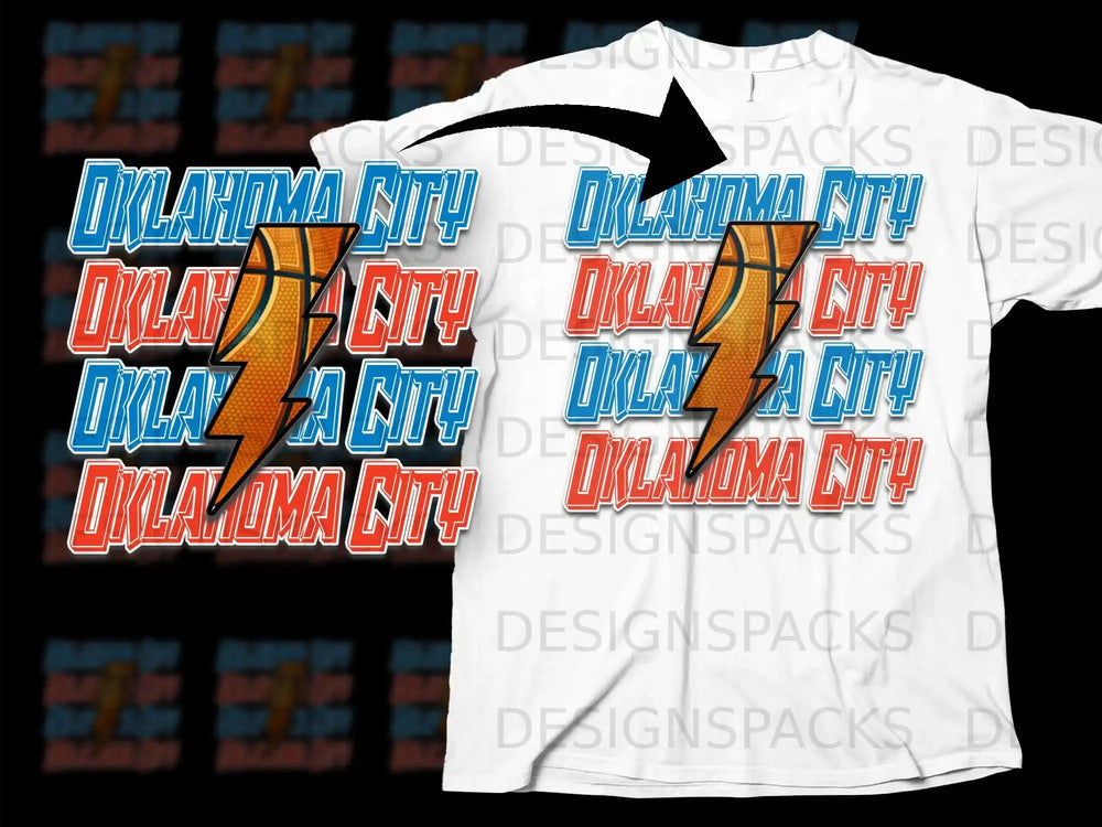 Oklahoma City Thunderbolt Graphic T-Shirt Design