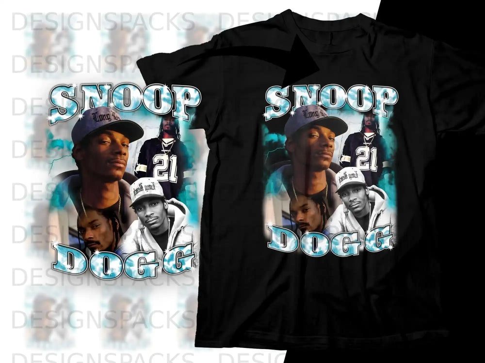 Snoop Dogg collage t-shirt with "Snoop Dogg 21" text.