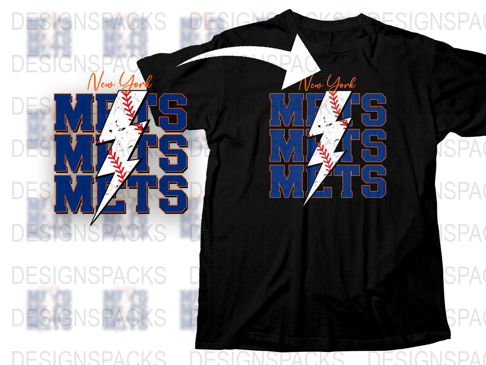 New York Mets T-Shirt, Retro Baseball Graphic Tee, Vintage Sports Fan Apparel, Unisex Black Shirt