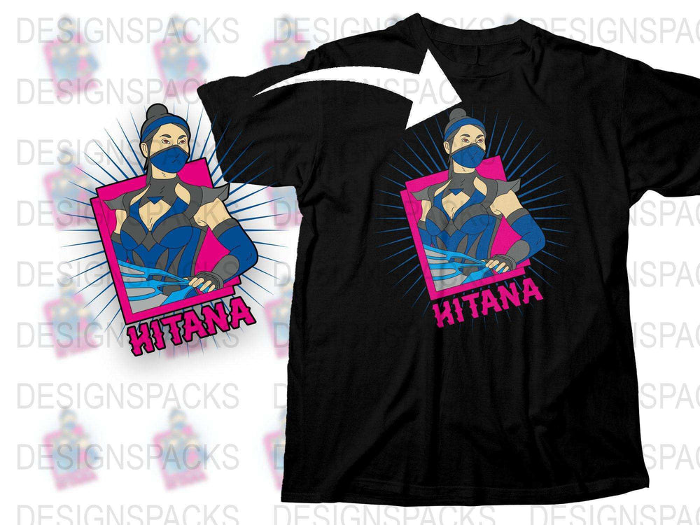 Retro Video Game Character Hitana T-Shirt, Vibrant 80s Style Graphic Tee, Unisex Cotton Shirt
