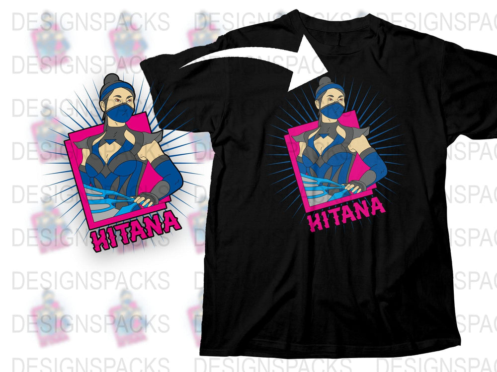 Retro Video Game Character Hitana T-Shirt, Vibrant 80s Style Graphic Tee, Unisex Cotton Shirt