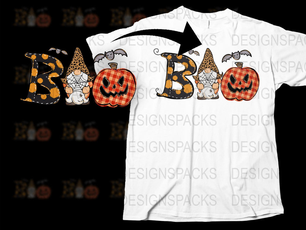 Halloween Boo T-Shirt Pumpkin Bat Spider Web Graphic Tee Holiday Fashion Unisex Casual Wear