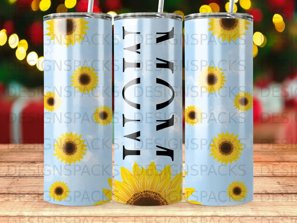 Mom Sunflowers Sky Blue Floral Design Tumbler product type