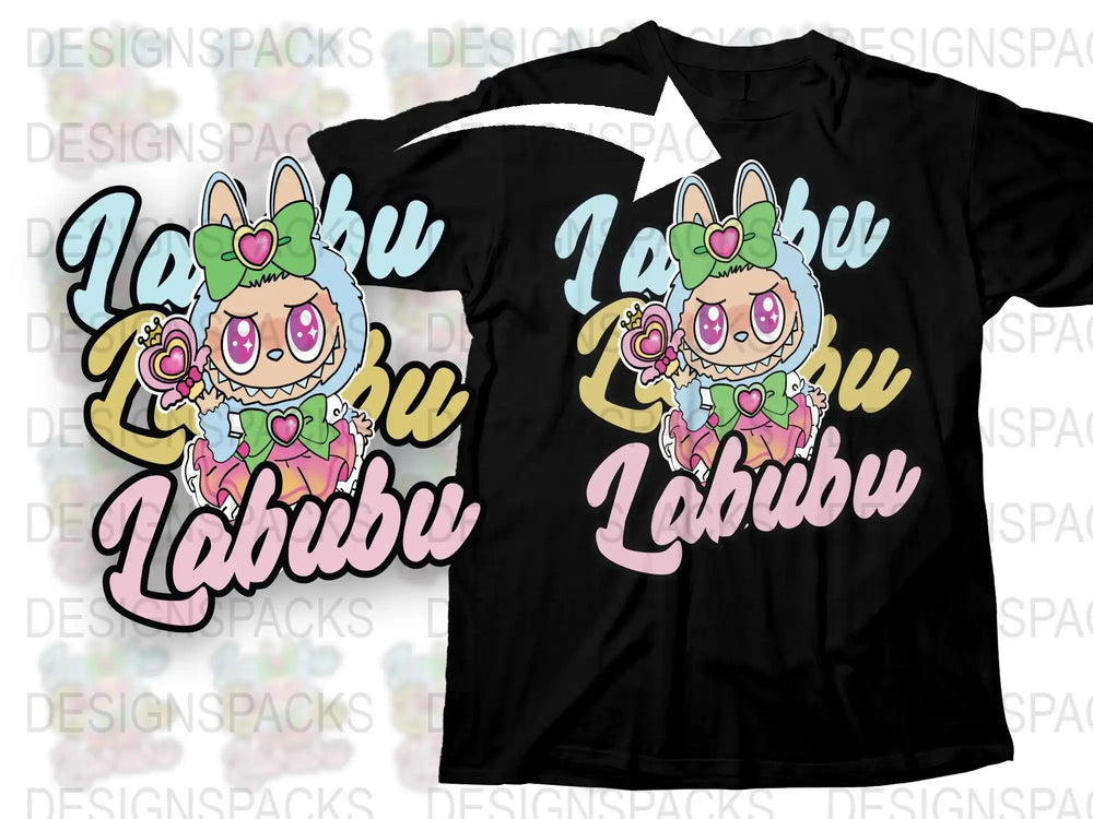 Kawaii Anime Rabbit T-Shirt, Cute Lolbunny Graphic Tee, Vibrant Cartoon Character Shirt, Casual Wear for Anime Fans