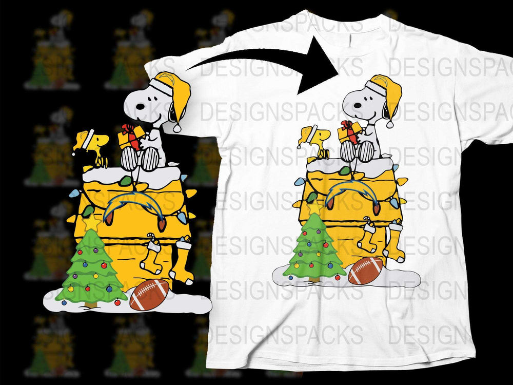 Snoopy Dog and Woodstock Christmas Tree Graphic T-Shirt, Festive Holiday Apparel, Unisex White Tee
