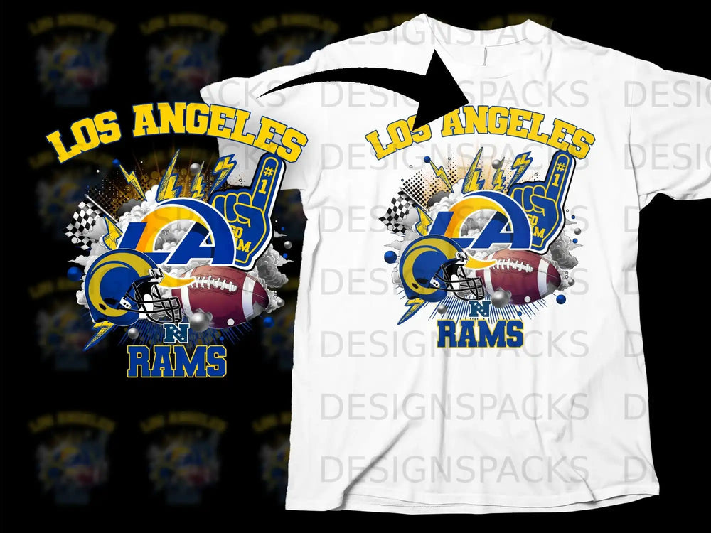 Los Angeles Rams Football Fan Graphic Design T-shirt