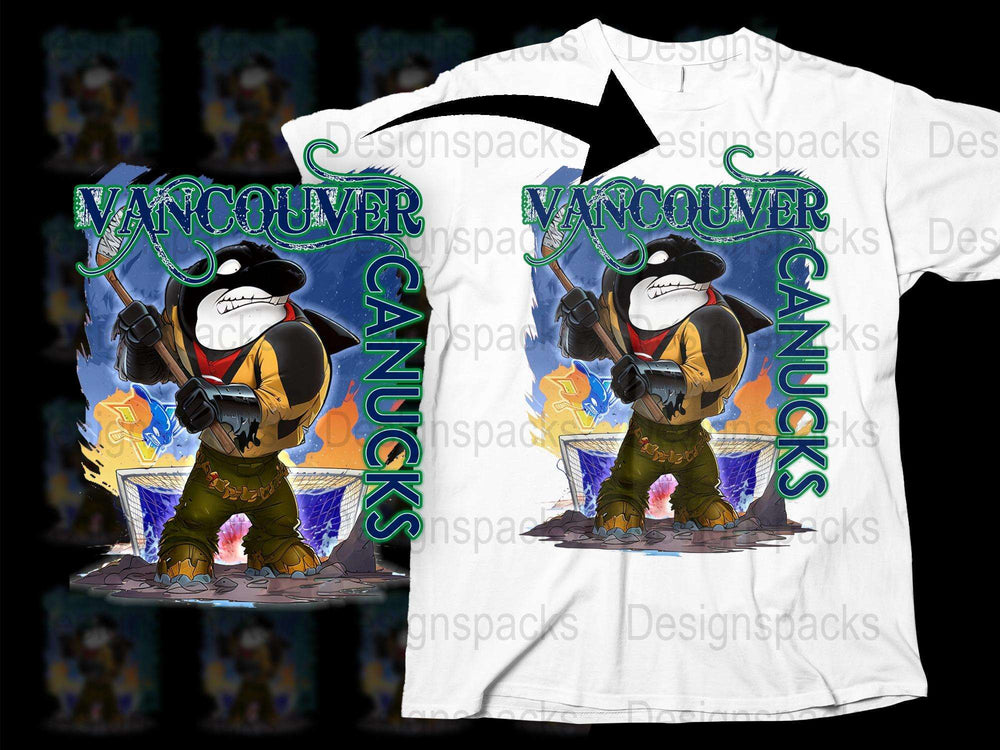 Vancouver Canucks Themed T-Shirt, Vintage Grizzly Bear Hockey Fan Apparel, Unique Sports Graphic Tee